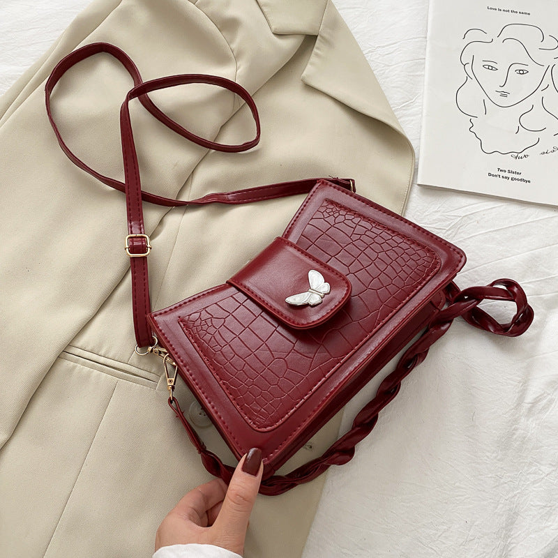 Net Red Retro Autumn Small Square Bag Popular New Wave Fashion One-Shoulder Underarm Bag Lady Messenger Bag